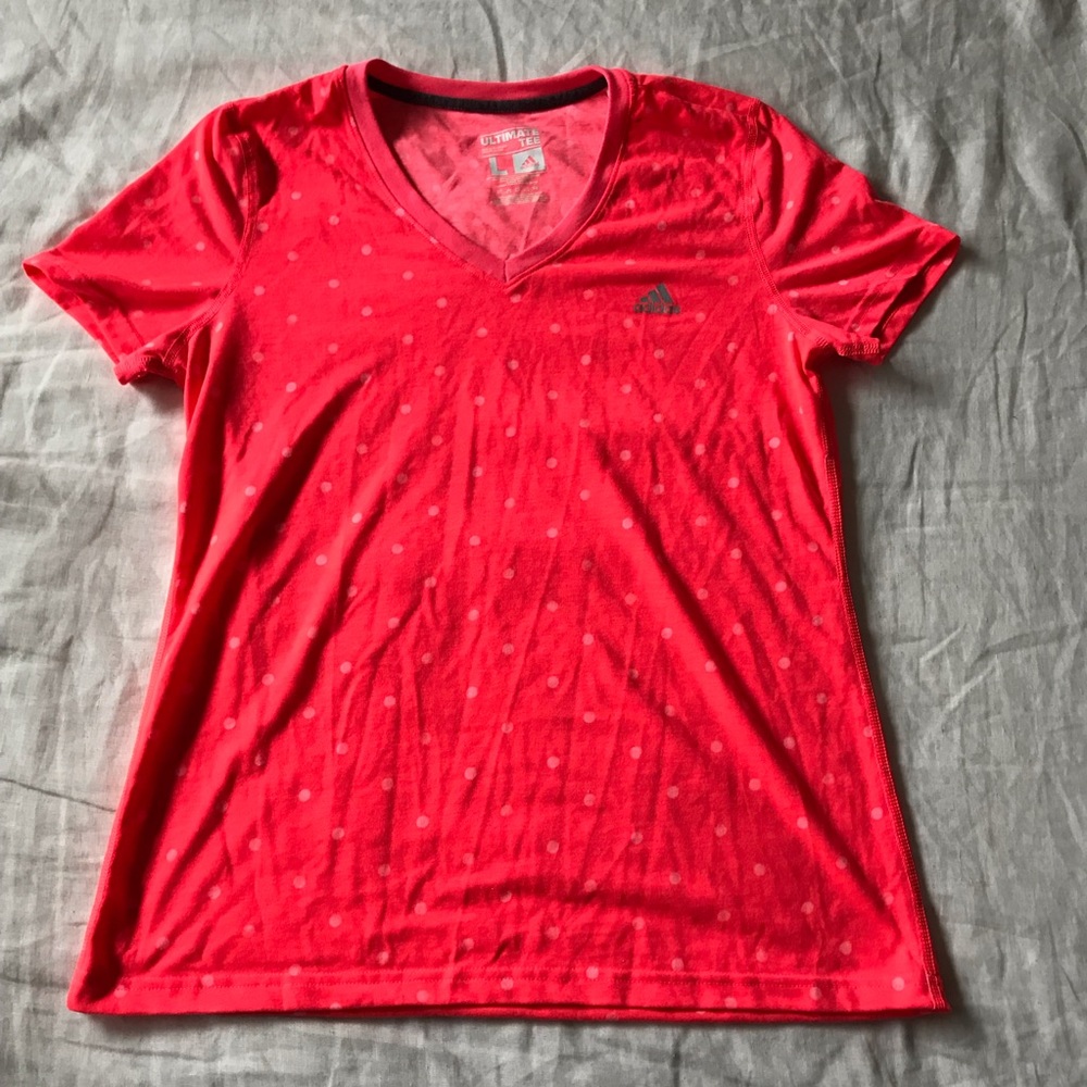 Adidas // polka dot coral ultimate t-shirt